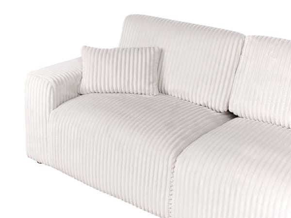 Sofa Off White Fløjl 3 Personers Bredriflet Fløjlsofa Blød Stofsofa til Stuen Flydersofa Moderne Inspiration Stue Møbel Riflet Siddemøbel