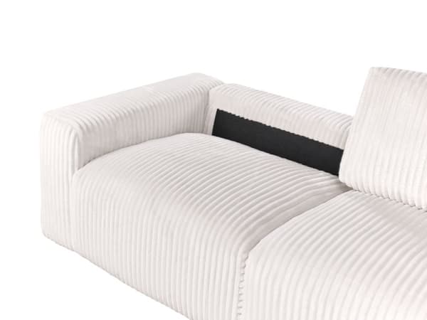Sofa Off White Fløjl 3 Personers Bredriflet Fløjlsofa Blød Stofsofa til Stuen Flydersofa Moderne Inspiration Stue Møbel Riflet Siddemøbel