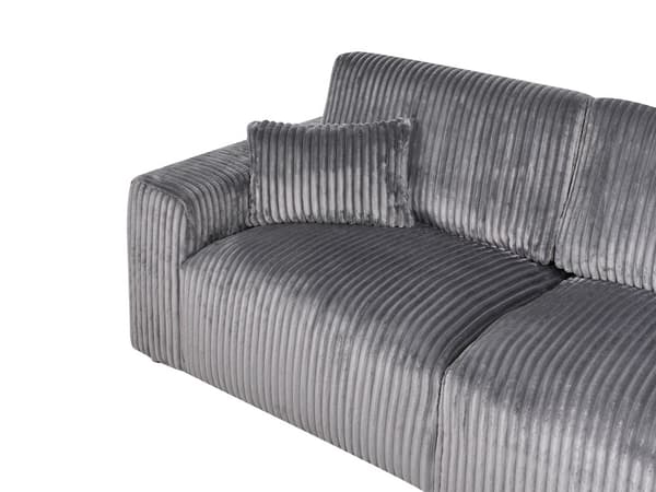 Sofa Grå Fløjl 3 Personers Bredriflet Fløjlsofa Blød Stofsofa til Stuen Flydersofa Moderne Inspiration Stue Møbel Riflet Siddemøbel