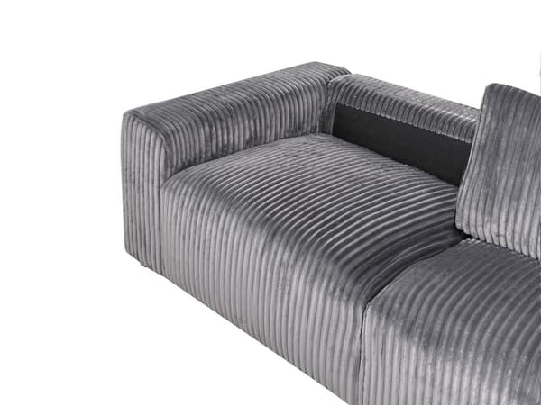 Sofa Grå Fløjl 3 Personers Bredriflet Fløjlsofa Blød Stofsofa til Stuen Flydersofa Moderne Inspiration Stue Møbel Riflet Siddemøbel