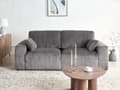 Miniatyrbillede 2 af 11: Sofa Grå Fløjl 3 Personers Bredriflet Fløjlsofa Blød Stofsofa til Stuen Flydersofa Moderne Inspiration Stue Møbel Riflet Siddemøbel