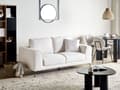 Miniatyrbillede 2 af 11: Sofa Hvid Stof 2 Personers Loveseat Blød Stofsofa til Stuen To Mands Designsofa Moderne Inspiration Stue Møbel Topersoners Siddemøbel