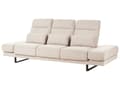 Miniatyrbilde 5 av 11: 3-seters Sofa Beige Polyester Polstring Stålben Justerbare Armlener og Ryggstøtte Stue Møbler
