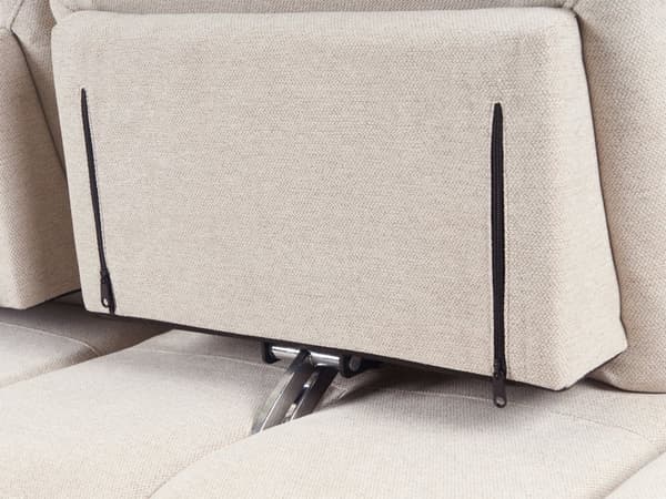 3-seters Sofa Beige Polyester Polstring Stålben Justerbare Armlener og Ryggstøtte Stue Møbler