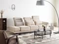 Miniatyrbilde 2 av 11: 3-seters Sofa Beige Polyester Polstring Stålben Justerbare Armlener og Ryggstøtte Stue Møbler