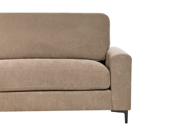 Høyre Hjørnesofa Brunt Stoff Vannavvisende Metall Svart Ben Ferdigbehandlet Rygg 3 Seter L-formet Stue i Moderne Stil