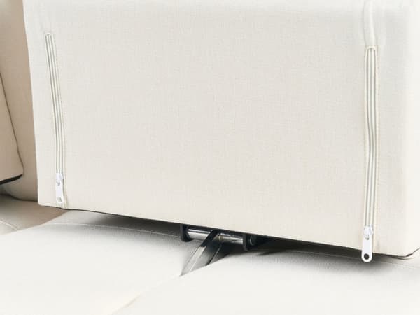 3-seters Sofa Off-White Polyester Polstring Stålben Justerbare Armlener og Ryggstøtte Stue Møbler