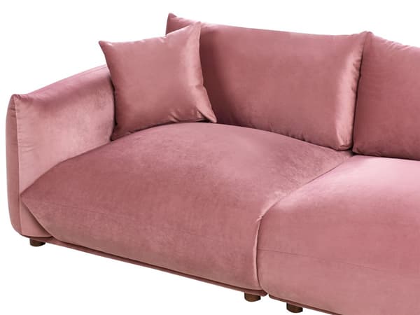 Flydersofa Pink Velour 3 Personers Moderne Blød Sofa Designsofa til Værelse Stofsofa
