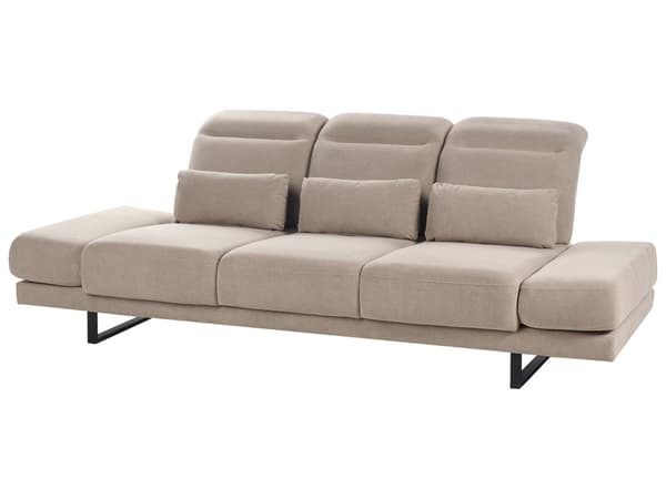 Sofa Taupe Polyester 3 Personers Moderne Stofsofa Justerbar Armlæn Designsofa til Stue Moderne Siddemøbel