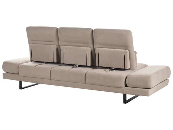 Sofa Taupe Polyester 3 Personers Moderne Stofsofa Justerbar Armlæn Designsofa til Stue Moderne Siddemøbel