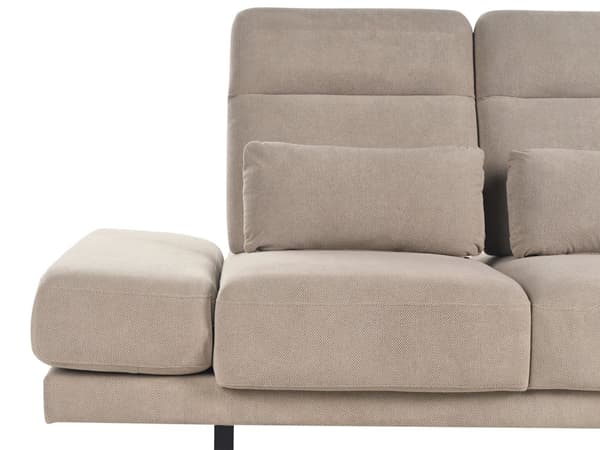 Sofa Taupe Polyester 3 Personers Moderne Stofsofa Justerbar Armlæn Designsofa til Stue Moderne Siddemøbel
