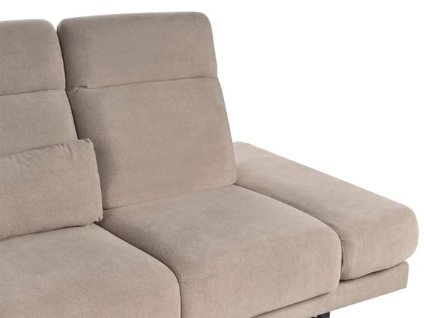 Sofa Taupe Polyester 3 Personers Moderne Stofsofa Justerbar Armlæn Designsofa til Stue Moderne Siddemøbel