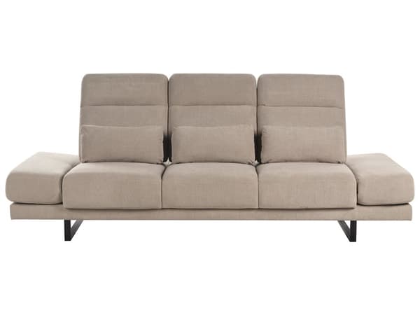 Sofa Taupe Polyester 3 Personers Moderne Stofsofa Justerbar Armlæn Designsofa til Stue Moderne Siddemøbel