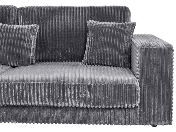 Hjørnesofa med Chaiselong Mørkegrå Fløjl 4 Personers Sofa L Formet Dyb Sofahjørne Siddemøbel Blød Stofsofa Venstrevendt Flydersofa