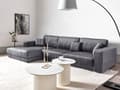 Miniatyrbillede 2 af 11: Hjørnesofa med Chaiselong Mørkegrå Fløjl 4 Personers Sofa L Formet Dyb Sofahjørne Siddemøbel Blød Stofsofa Venstrevendt Flydersofa