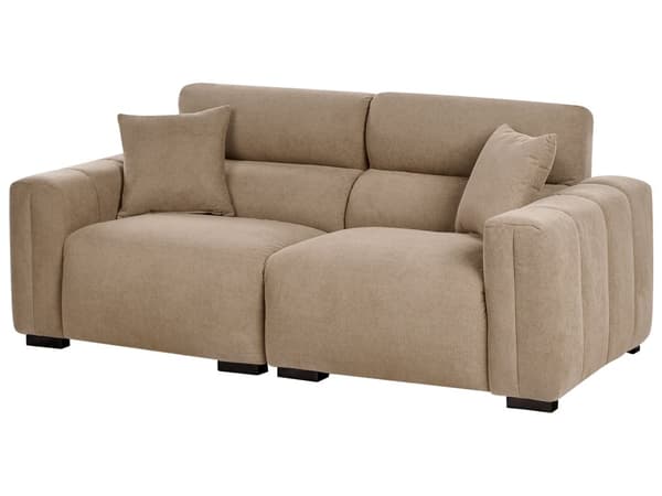 Sofa Lysebrun Polyester 3 Personers Bred Flydersofa til Stue Stofsofa Moderne Siddemøbel med Ekstra Rygpuder Designsofa