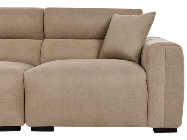 Sofa Lysebrun Polyester 3 Personers Bred Flydersofa til Stue Stofsofa Moderne Siddemøbel med Ekstra Rygpuder Designsofa