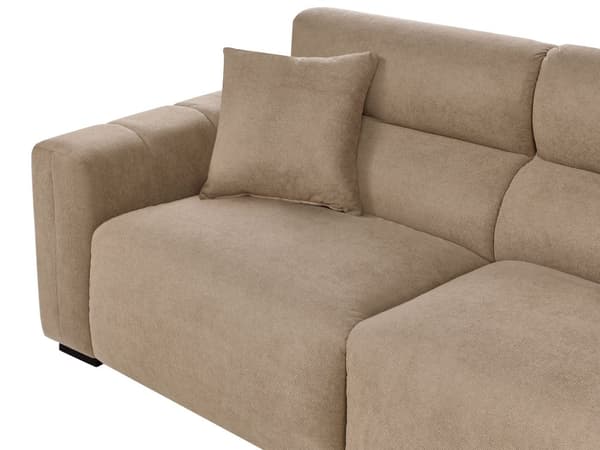 Sofa Lysebrun Polyester 3 Personers Bred Flydersofa til Stue Stofsofa Moderne Siddemøbel med Ekstra Rygpuder Designsofa