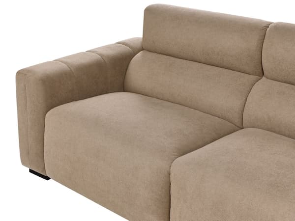 Sofa Lysebrun Polyester 3 Personers Bred Flydersofa til Stue Stofsofa Moderne Siddemøbel med Ekstra Rygpuder Designsofa