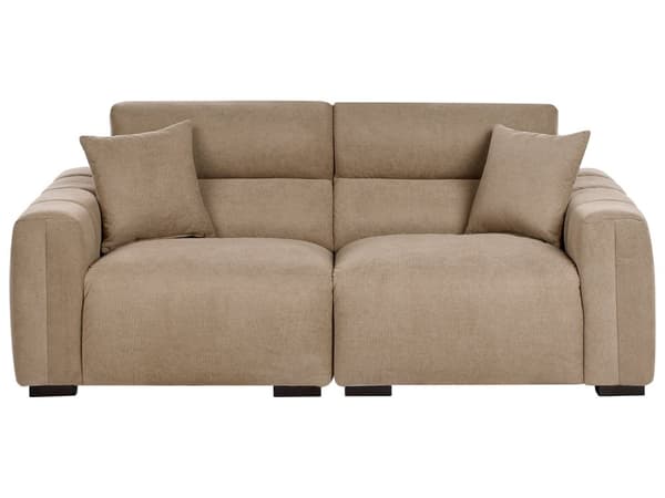 Sofa Lysebrun Polyester 3 Personers Bred Flydersofa til Stue Stofsofa Moderne Siddemøbel med Ekstra Rygpuder Designsofa