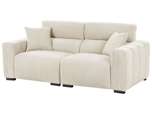 Sofa Lys Beige Polyester 3 Personers Bred Flydersofa til Stue Stofsofa Moderne Siddemøbel med Ekstra Rygpuder Designsofa