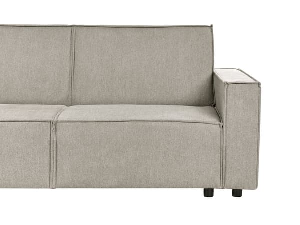 Høyrevendt Hjørnesofa Beige Stoff Polstret 3-seters L-formet Seng
