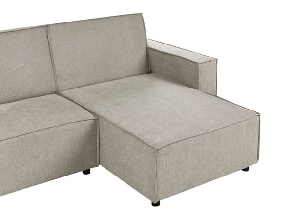 Venstrevendt Hjørnesofa Beige Stoff Polstret 3-seters L-formet Seng