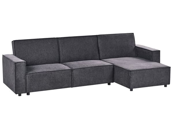 Venstrevendt Hjørnesofa Grafittgrå Stoff Polstret 3-seter Venstre L-formet Seng