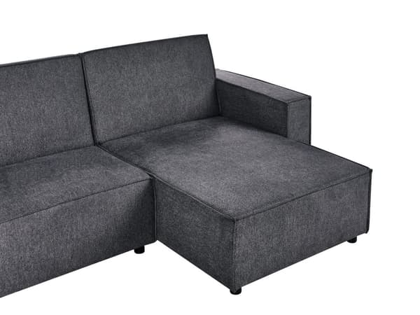 Venstrevendt Hjørnesofa Grafittgrå Stoff Polstret 3-seter Venstre L-formet Seng