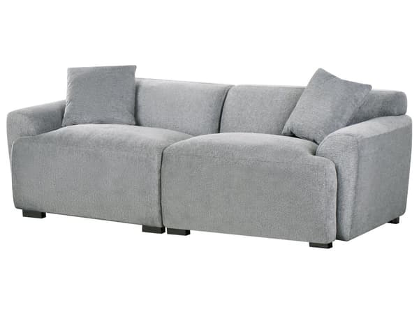 3-seters Sofa Grå Stoff Sofa Ekstra Puter Moderne Minimalistisk Stue Møbler