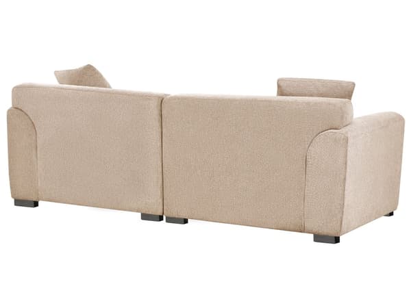3-seters Sofa Beige Stoff Sofa Ekstra Puter Moderne Minimalistisk Stue Møbler