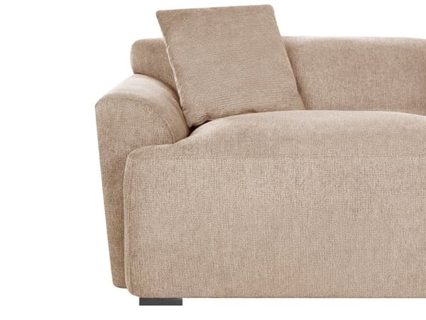 3-seters Sofa Beige Stoff Sofa Ekstra Puter Moderne Minimalistisk Stue Møbler
