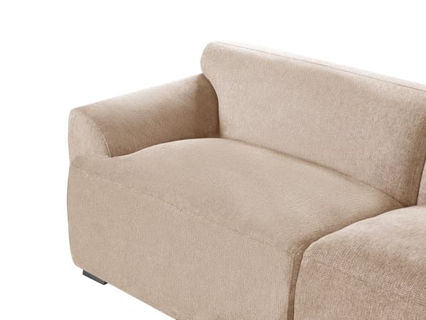 3-seters Sofa Beige Stoff Sofa Ekstra Puter Moderne Minimalistisk Stue Møbler