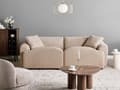 Miniatyrbilde 2 av 11: 3-seters Sofa Beige Stoff Sofa Ekstra Puter Moderne Minimalistisk Stue Møbler