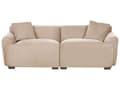 Miniatyrbilde 1 av 11: 3-seters Sofa Beige Stoff Sofa Ekstra Puter Moderne Minimalistisk Stue Møbler