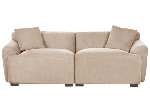 3-seters Sofa Beige Stoff Sofa Ekstra Puter Moderne Minimalistisk Stue Møbler