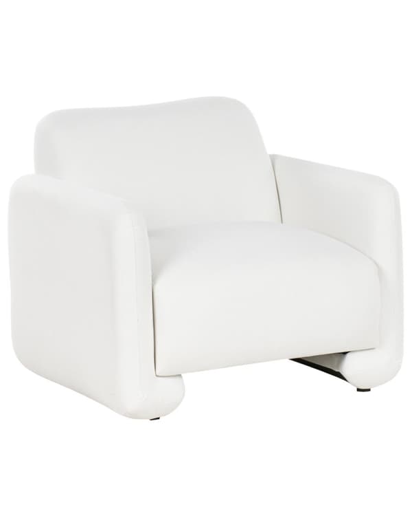 Sittegruppe Hvit Polyesterstoff 3-seters sofa Lenestol Retro stil Stue Sofagruppe