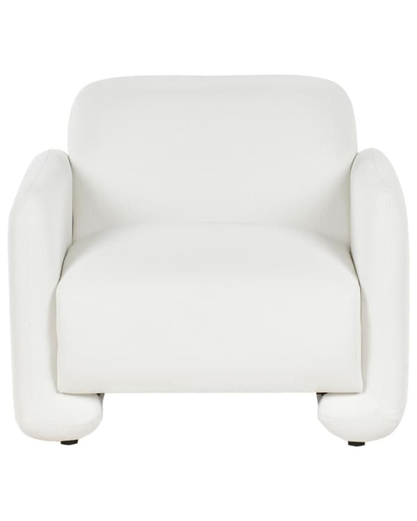 Sittegruppe Hvit Polyesterstoff 3-seters sofa Lenestol Retro stil Stue Sofagruppe