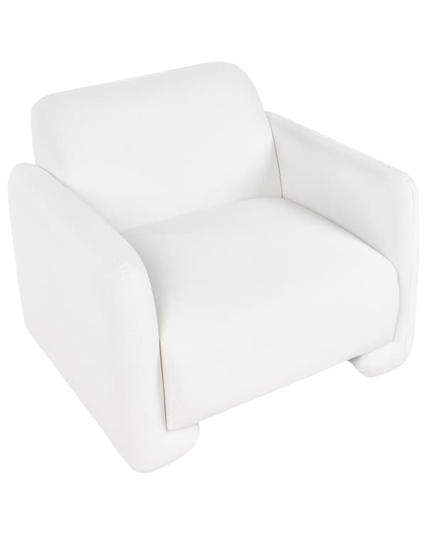 Sittegruppe Hvit Polyesterstoff 3-seters sofa Lenestol Retro stil Stue Sofagruppe