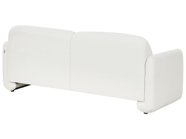 Sittegruppe Hvit Polyesterstoff 3-seters sofa Lenestol Retro stil Stue Sofagruppe