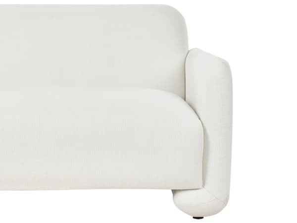 Sittegruppe Hvit Polyesterstoff 3-seters sofa Lenestol Retro stil Stue Sofagruppe