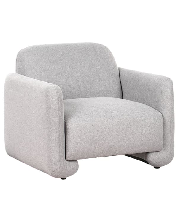 Sittegruppe Grå Polyesterstoff 3-seters sofa Lenestol Retro stil Stue Sofagruppe