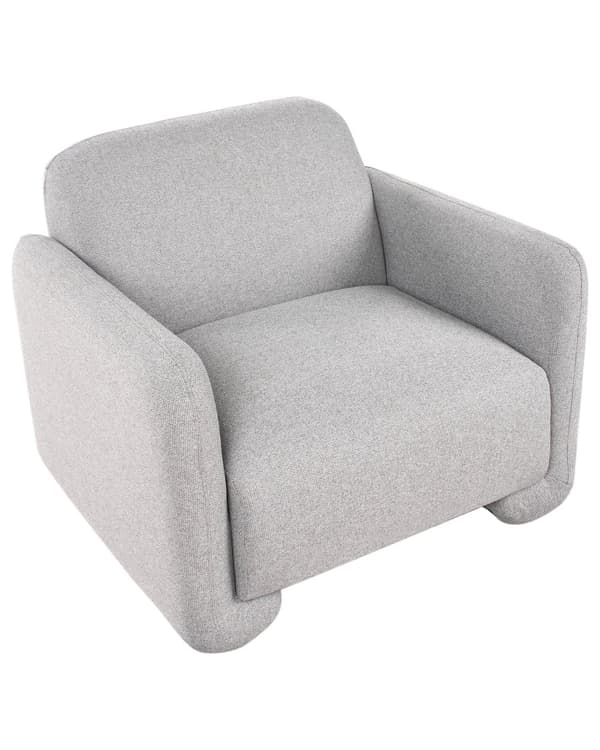 Sittegruppe Grå Polyesterstoff 3-seters sofa Lenestol Retro stil Stue Sofagruppe