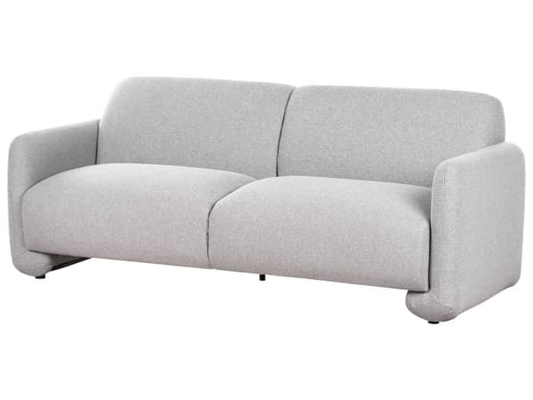 Sittegruppe Grå Polyesterstoff 3-seters sofa Lenestol Retro stil Stue Sofagruppe