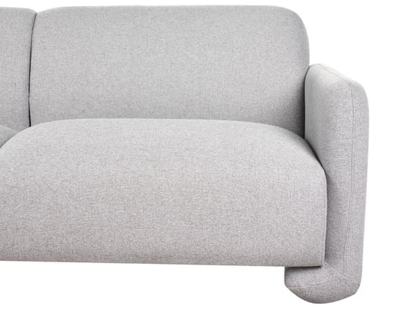 Sittegruppe Grå Polyesterstoff 3-seters sofa Lenestol Retro stil Stue Sofagruppe