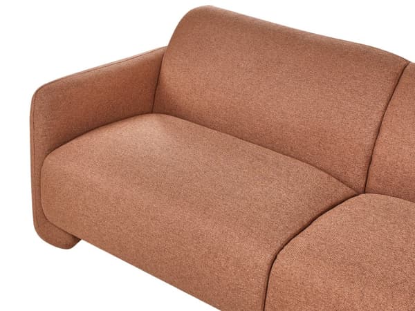 Sofa Gyllenbrun Polyesterstoff 3-seter Bred rygg og armlener Retro stil Stue