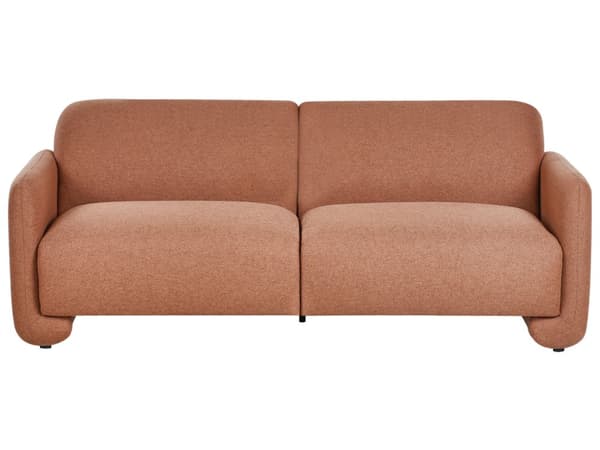 Sofa Gyllenbrun Polyesterstoff 3-seter Bred rygg og armlener Retro stil Stue