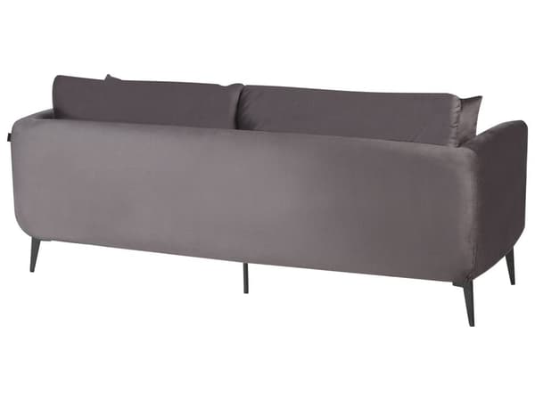 Sofa Taupe Fløyelstrekk Metallben med Puter Moderne Design