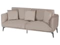 Miniatyrbilde 4 av 11: Sofa Beige Fløyelstrekk Metallben med Puter Moderne Design