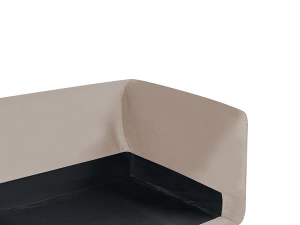 Sofa Beige Fløyelstrekk Metallben med Puter Moderne Design